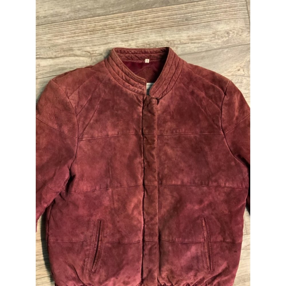Women’s Vintage genuine Leather Bomber Jacket Size 12 Large - Picture 4 of 6